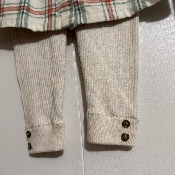Carter's Baby Outfit Girl 18M Plaid Tunic Leggings Headband Set Button Front - Picture 5 of 9